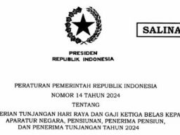 PP 14/2024 Tentang THR dan Gaji ke-13 Aparatur Negara dan Pensiunan 2024