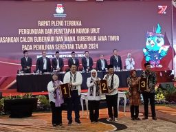 Ini Hasil Penetapan Nomor Urut Pasangan Gubernur dan Wakil Gubernur Jatim 2024