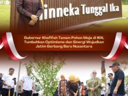 Gubernur Khofifah Tanam Pohon Maja di IKN, Simbol Optimisme dan Sinergi Wujudkan Jatim Gerbang Baru Nusantara