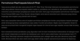 Rumah Literasi Digital Apresiasi Permohonan Maaf PT. Siber Shop Teknologi Indonesia