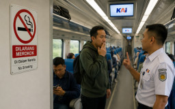 KAI Daop 8 Surabaya Turunkan 68 Penumpang Perokok Sepanjang 2026