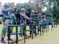 Prajurit Yonif 3 Mar Asah Naluri Tempur Dengan Berlatih Nembak Pistol