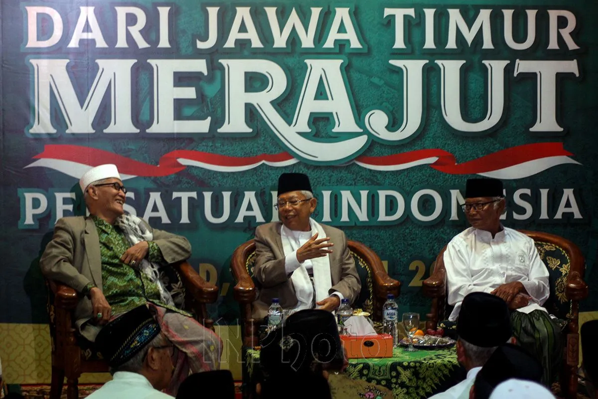 Ke PWNU Jatim, Kiai Ma'ruf Amin Berterimakasih Kepada Warga Nahdliyin