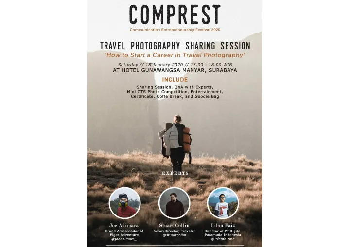 Siap Berkarya Lewat “Travel Photography Sharing Session” 