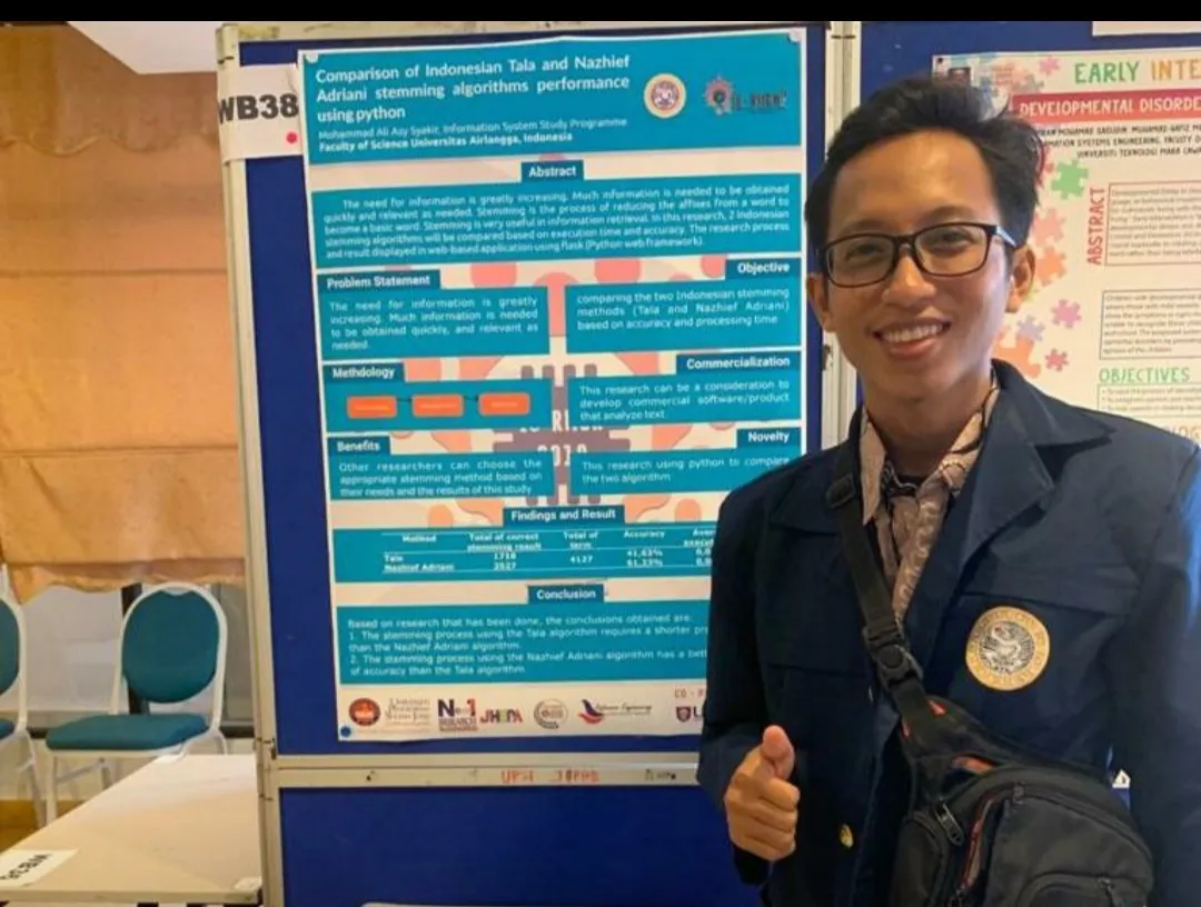 Mahasiswa UNAIR Ciptakan Aplikasi Implementasi Perbandingan Stemming Tala d