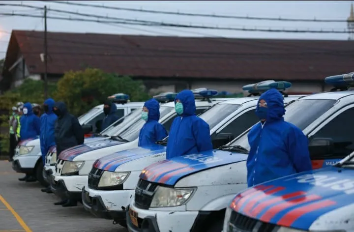 Satlantas Polrestabes Surabaya Ambil Langkah Antisipasi Penularan Covid-19 