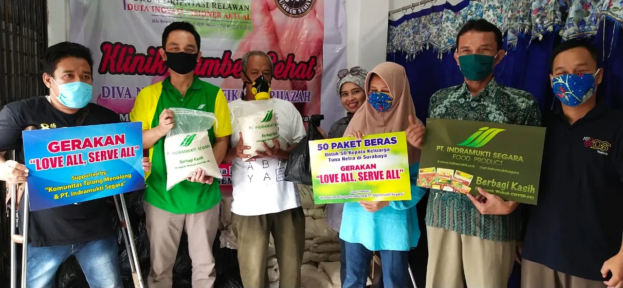 KTM dan Indramukti Segara Salurkan Bantuan Beras pada Difabel Surabaya
