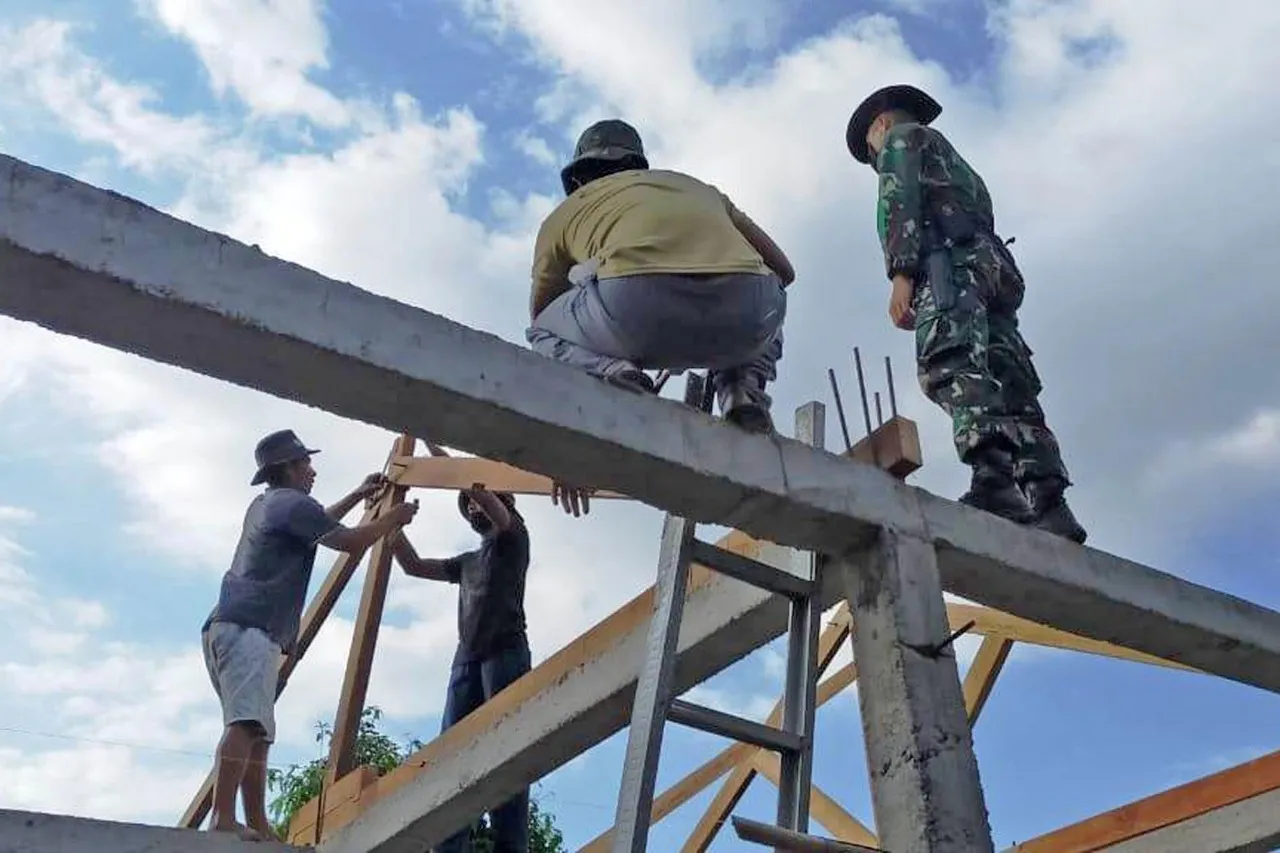   Marinir Bangun 572 Unit Rumah Tahan Gempa di Lombok Utara