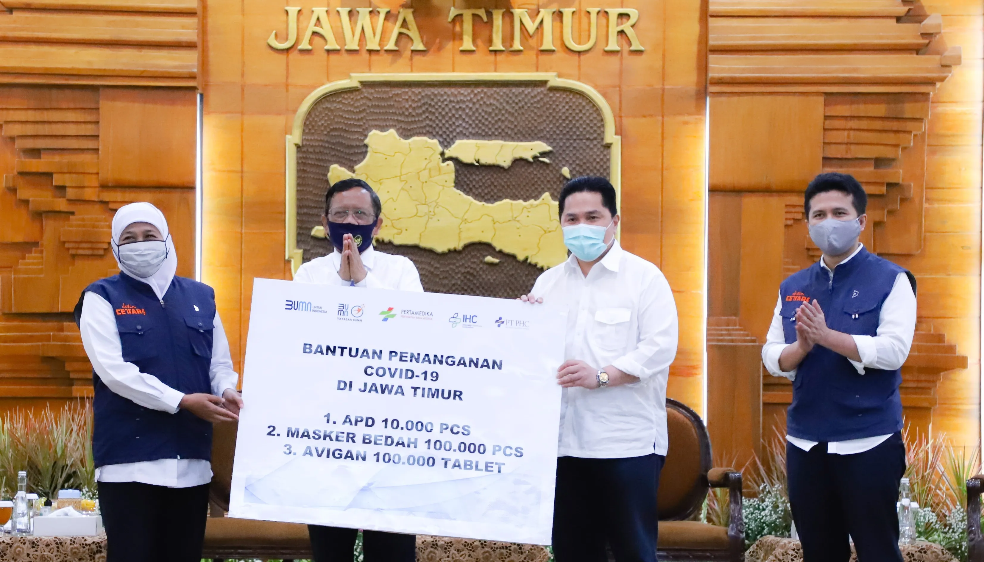Kementerian BUMN Beri Bantuan Pemprov Jatim untuk Tangani Covid-19