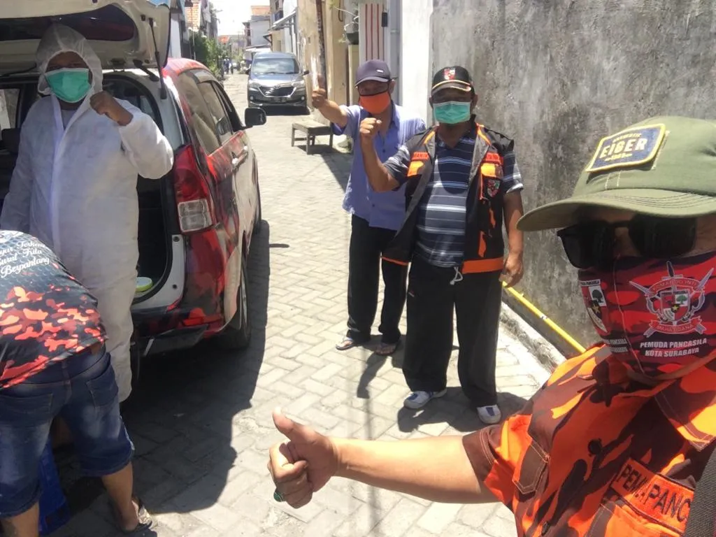 Pemuda Pancasila Surabaya Bantu Cegah Penyebaran Covid-19
