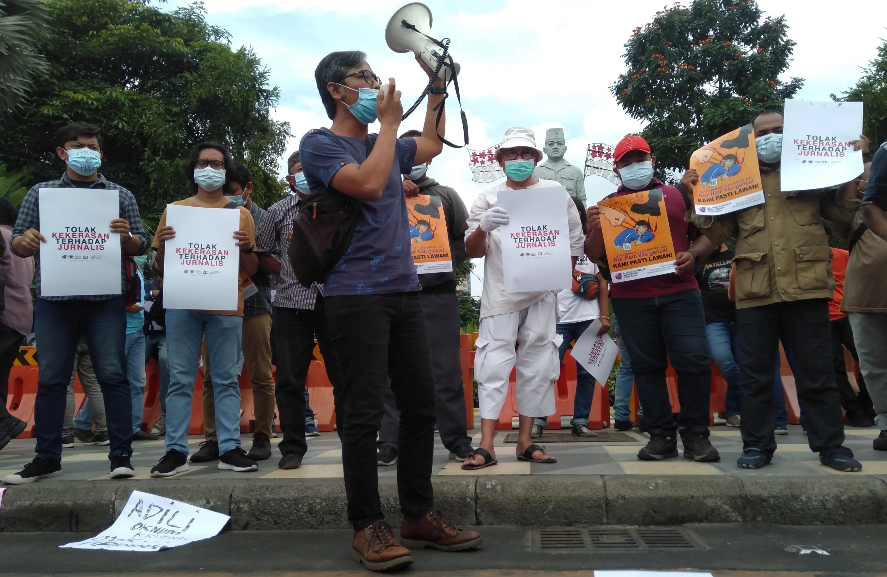 Wartawan di Surabaya Gelar Aksi Damai Kecam Penganiayaan Jurnalis