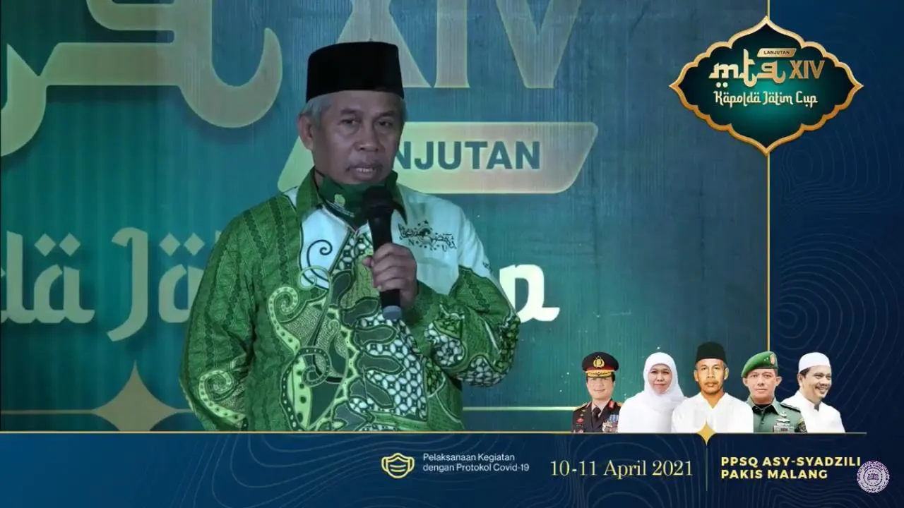 Kiai Marzuki Mustamar Buka MTQ NU Kapolda Jatim Cup 