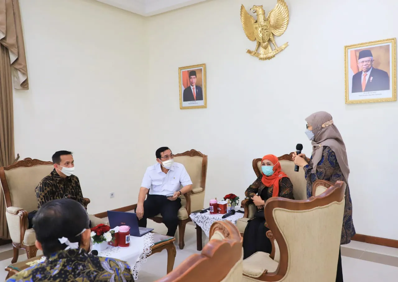 Gubernur Khofifah dan Tim Riset Vaksin Bertemu Menko Marves LBP 