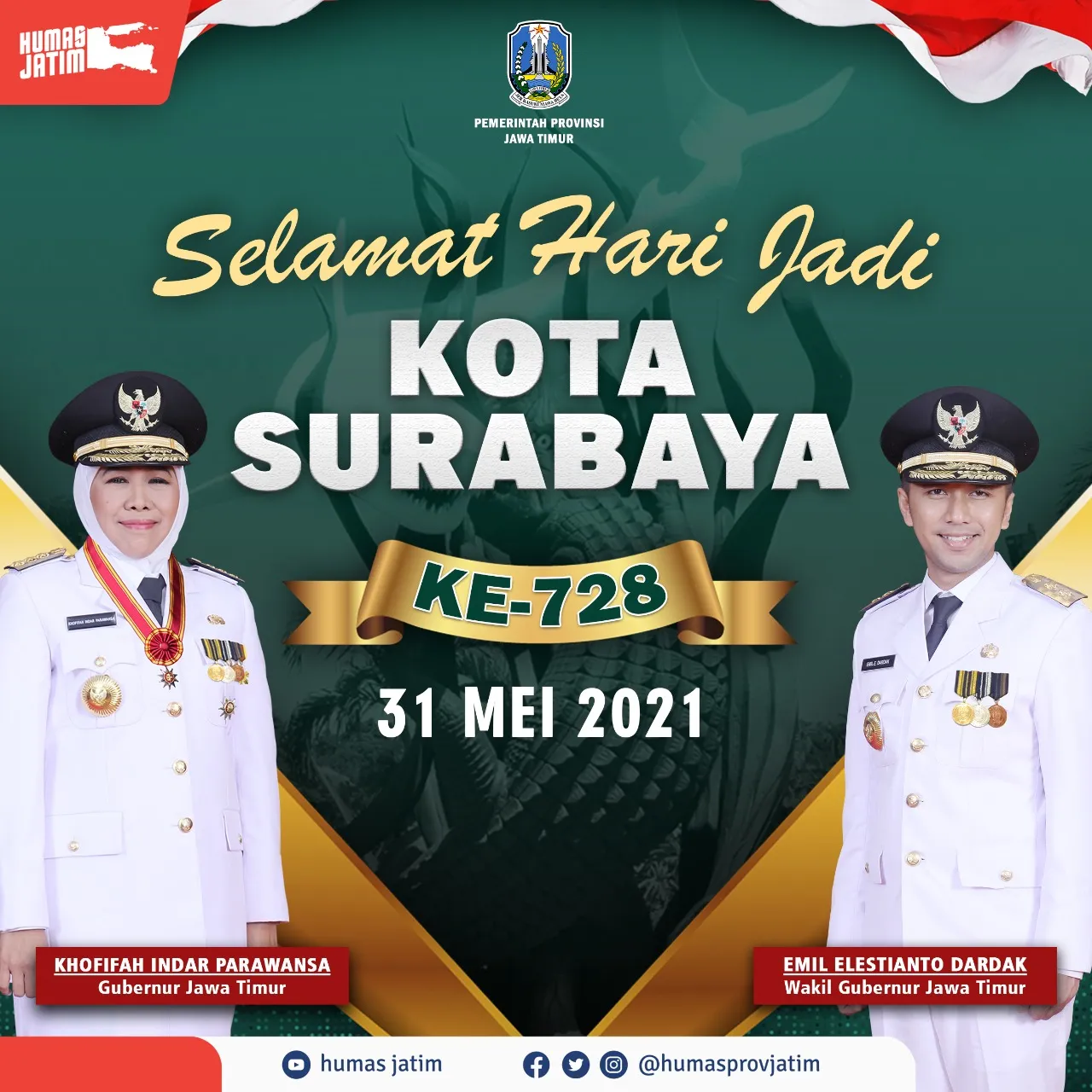 Khofifah: Selamat Ultah Surabaya, Jadi Kebanggaan Jatim dan Indonesia 