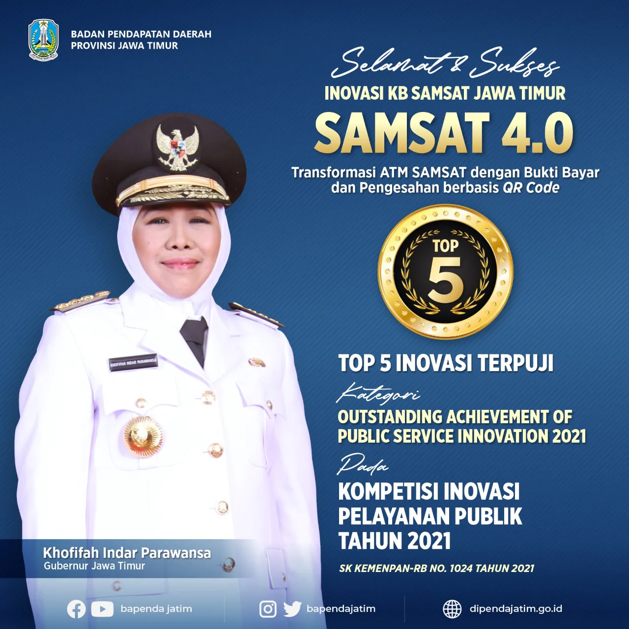Inovasi Samsat 4.0 Jatim Sabet Top 5 