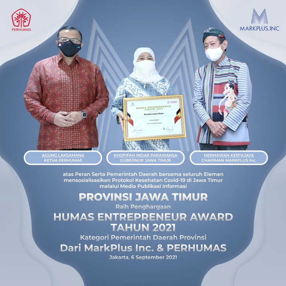 Jatim Dapat Penghargaan Humas Enterpreneur Award