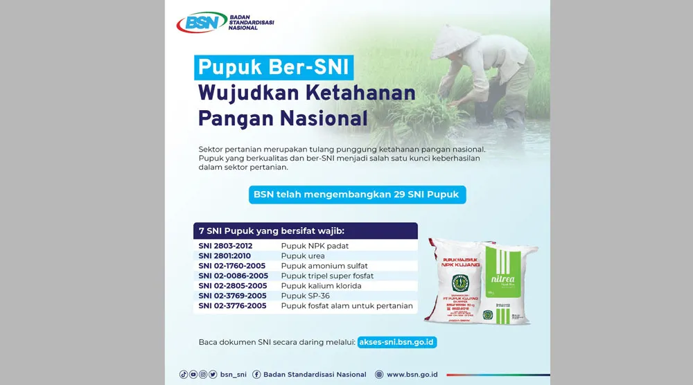 Pupuk Ber-SNI Wujudkan Ketahanan Pangan Nasional