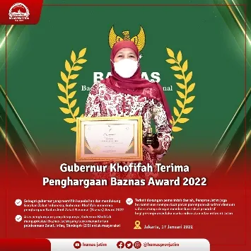 Gubernur Khofifah Dapat Penghargaan Baznas Award 2022