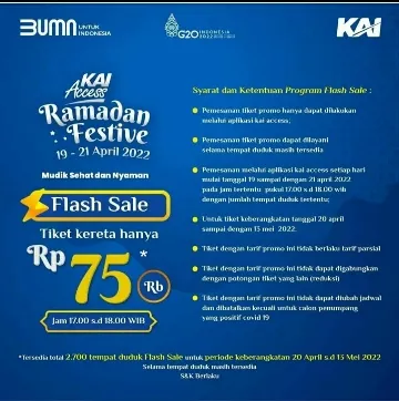 Tiket dan Tarif Promo Naik Kereta Angkutan Lebaran 