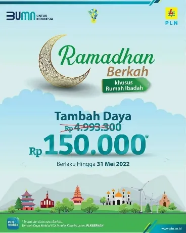 Tambah Daya untuk Rumah Ibadah Hanya Rp 150 Ribu