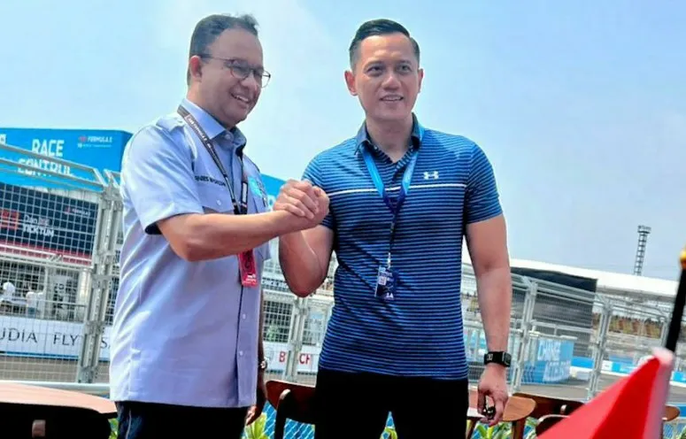 Anies - AHY Pamer Keakraban di Arena Sirkuit Formula E 