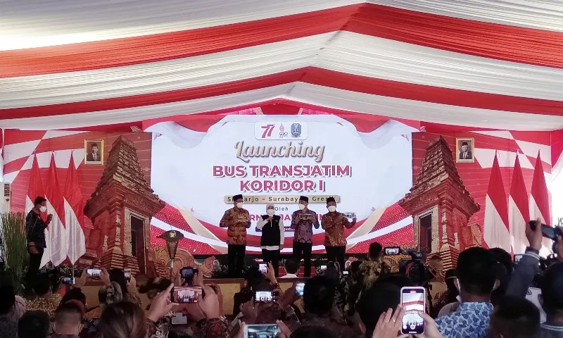 Diresmikan Gubernur Khofifah, Bus Trans Jatim Koridor I Mulai Jalan