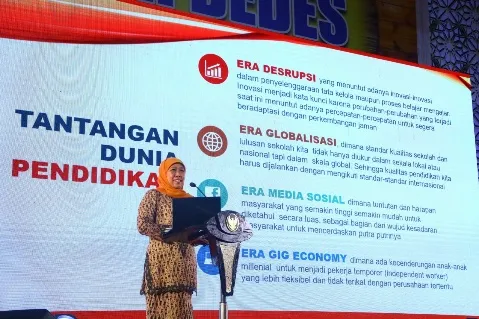 Gubernur Khofifah Paparkan Empat Poin Tantangan Dunia Pendidikan