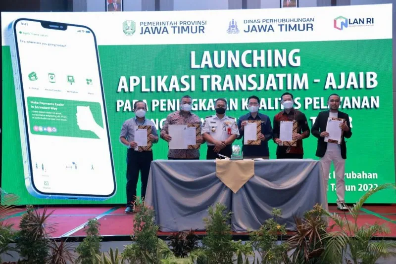 Sekdaprov Adhy Karyono Luncurkan Aplikasi Trans Jatim-Ajaib