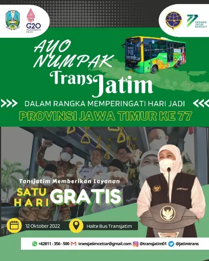 Khofifah: Monggo Nikmati Bus Trans Jatim Gratis Satu Hari Penuh