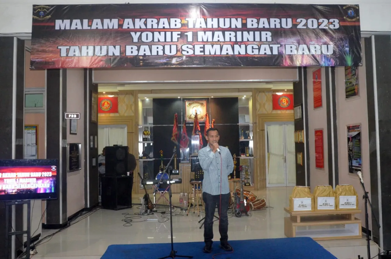 Danyonif 1 Marinir Sambut Tahun Baru 2023 Bersama Prajuritnya