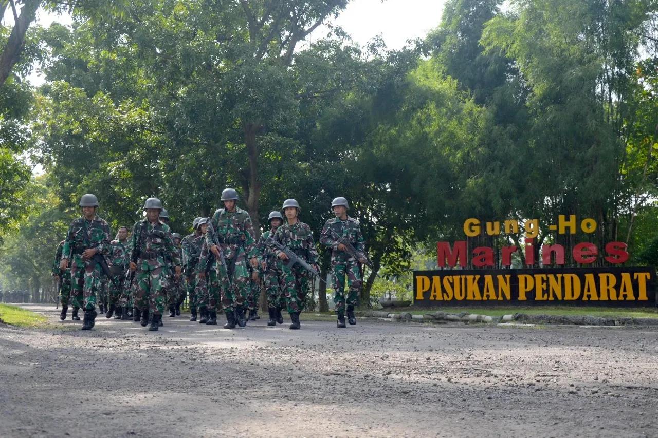 Tingkatkan Fisik, Prajurit Yonif 1 Marinir Laksanakan Hanmars