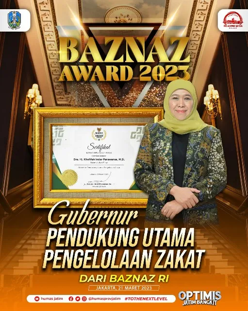 Khofifah Terima Penghargaan Baznas Award 2023