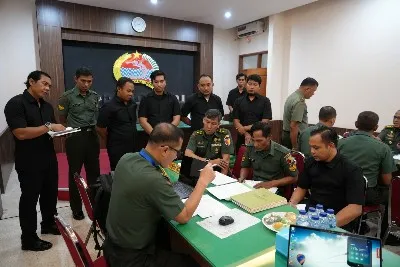 Tim Itjen TNI AD Kunjungi Markas Korem 084/Bhaskara Jaya