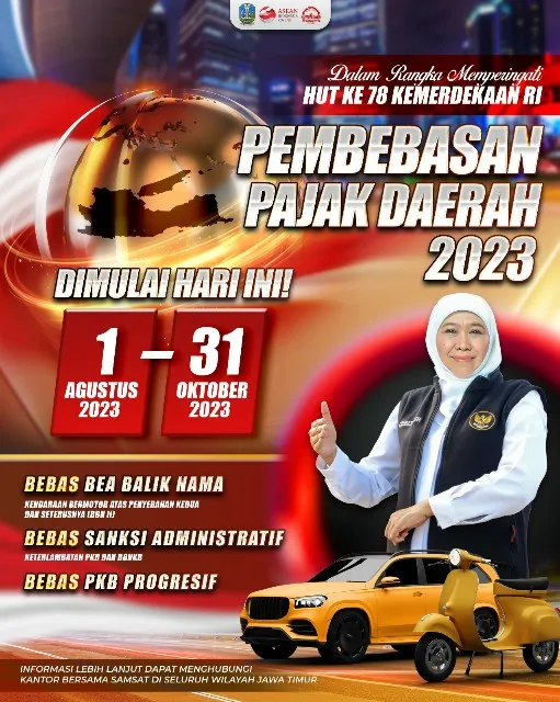 Gubernur Khofifah Kembali Gelar Pembebasan Pajak Kendaraan Bermotor 
