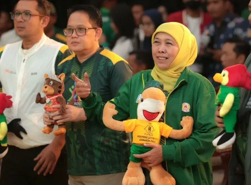 Kick Off Maskot dan Logo Porprov VIII Jatim 2023, Ini Pesan Khofifah 