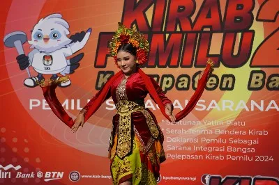 Gebyar Kesenian Sambut Kedatangan Kirab Pemilu 2024