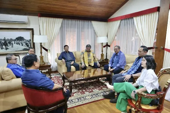 SBY dan AHY Sambangi Prabowo di Hambalang