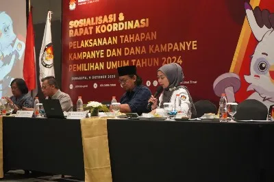 KPU Jatim Sosialisasi, Rakor Bersama Stakeholders dan Peserta Pemilu