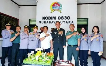 Kodim 0830/Surabaya Utara Terima Surprise Dari Polrestabes Surabaya