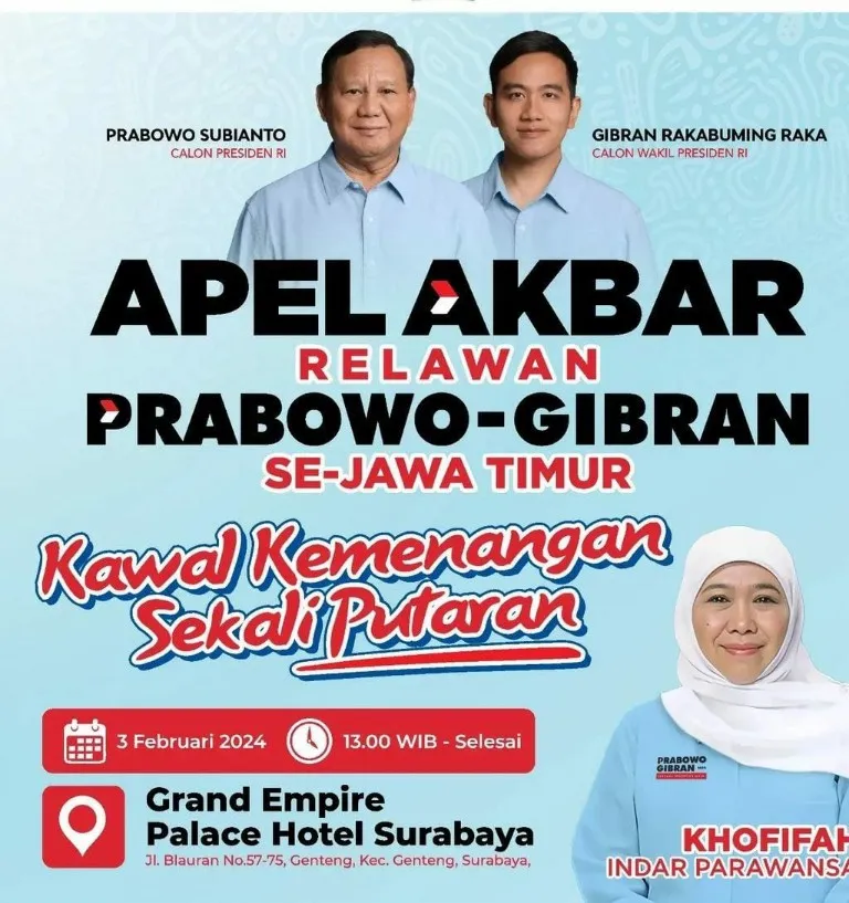 Di Jatim, Relawan Prabowo-Gibran Hadiri Apel Akbar 