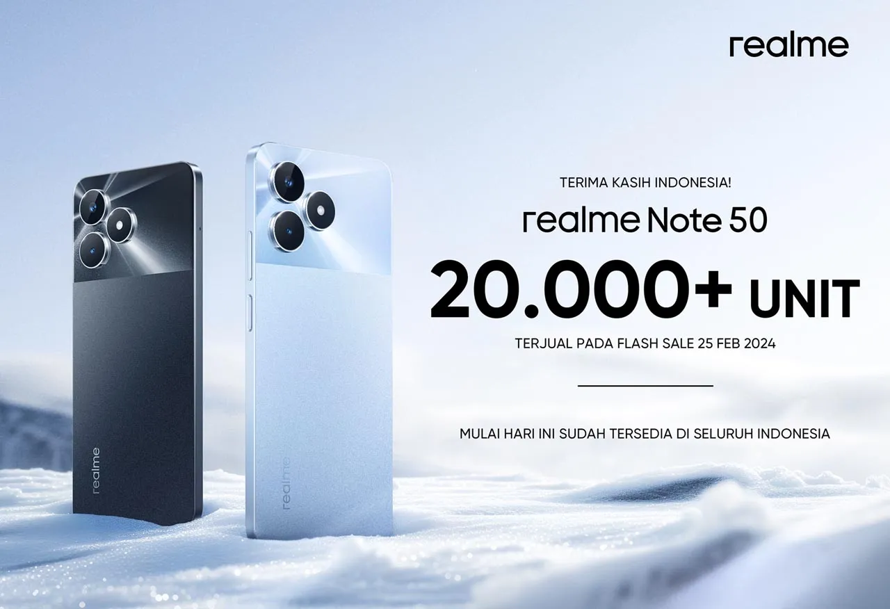 Realme Note 50 Terjual Lebih dari 20 Ribu Unit