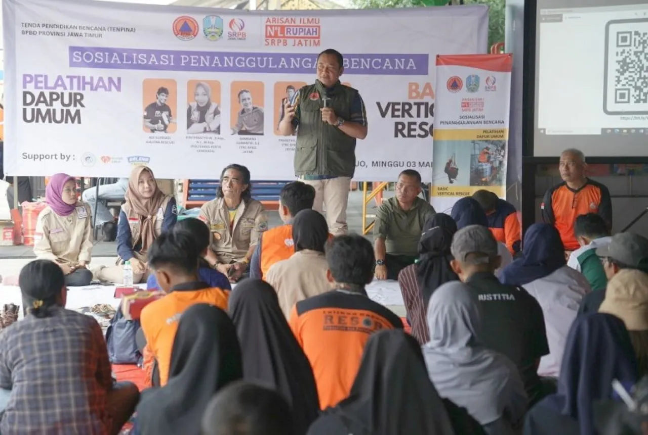 BPBD Jatim Gandeng SRPB Gelar Pelatihan Vertical Rescue dan Dapur Umum