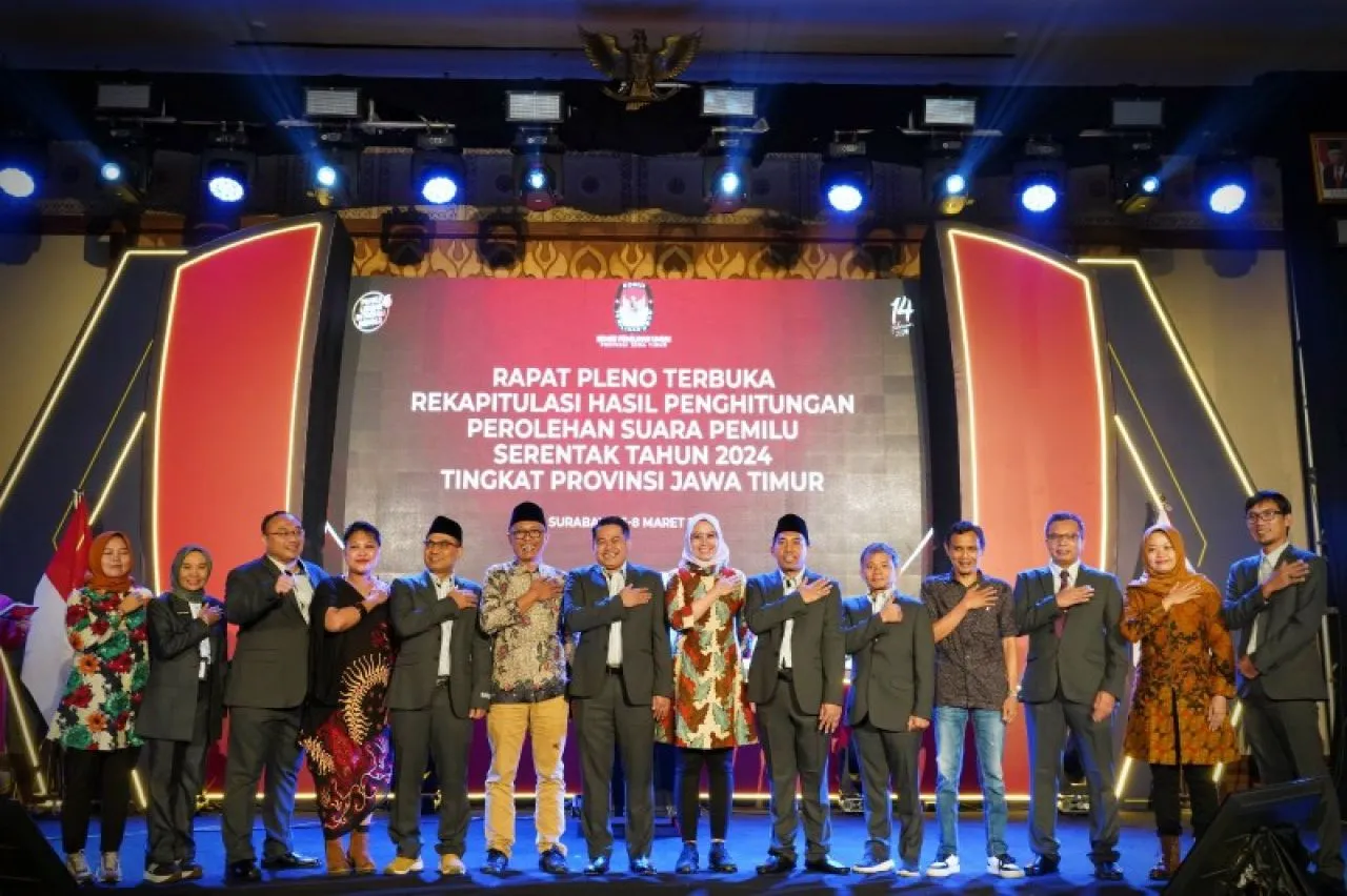 KPU Jatim Gelar Rapat Pleno Rekapitulasi Hasil Penghitungan Perolehan Suara Pemilu 2024