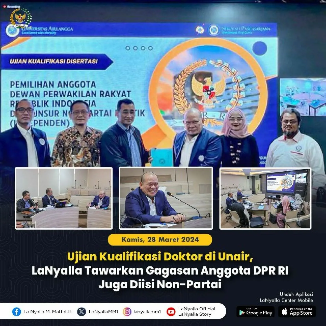 Ketua DPD RI Tawarkan Gagasan Anggota DPR RI Juga Diisi Non-Partai