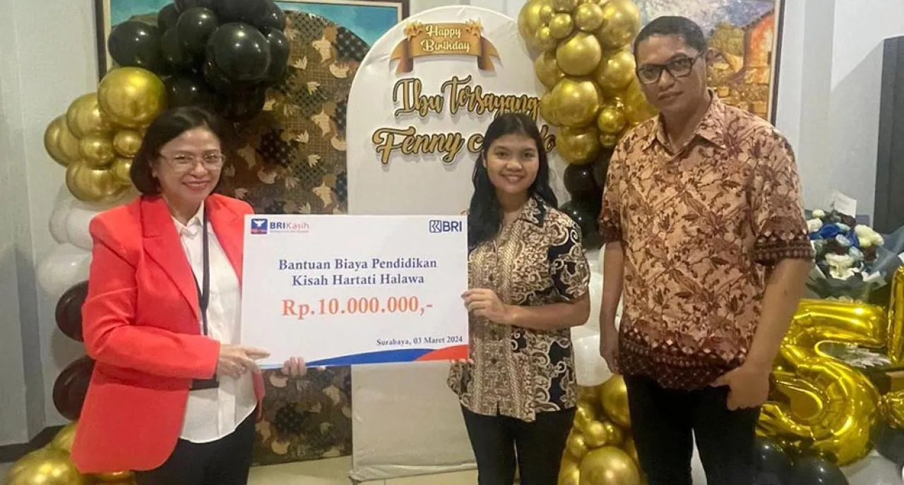 Bank BRI BO Jemursari Salurkan Beasiswa Pendidikan Untuk Abdi Yayasan Pondok Kasih Surabaya
