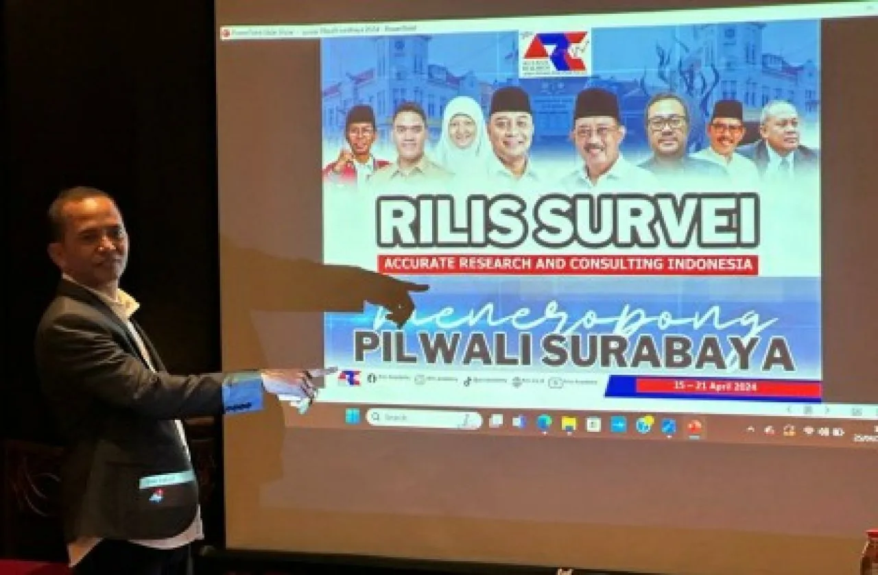 Simulasi Pemilihan Wali Kota Surabaya 2024, Eri Cahyadi-Bayu Airlangga 51,3%, Armuji-Awik 25,5%
