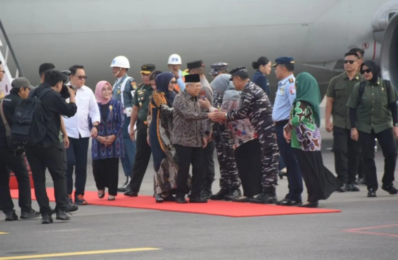 Forkompinda, Komandan Puspenerbal Sambut Kedatangan Wakil Presiden RI 