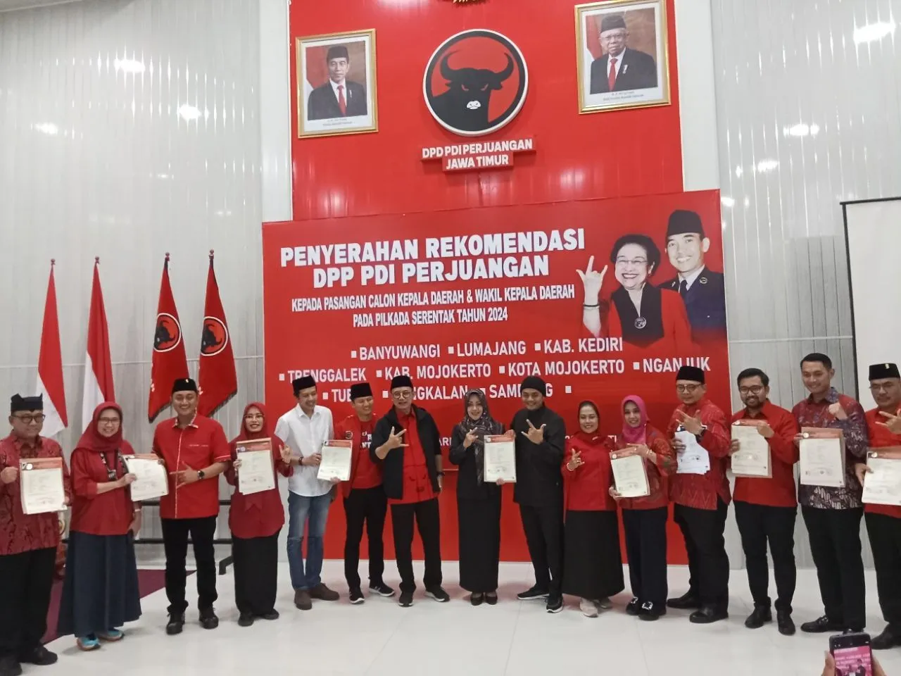 PDI Perjuangan Rekomendasi 10 Pasangan Bakal Calon Kepala Daerah dan Wakilnya Maju di Pilkada 2024