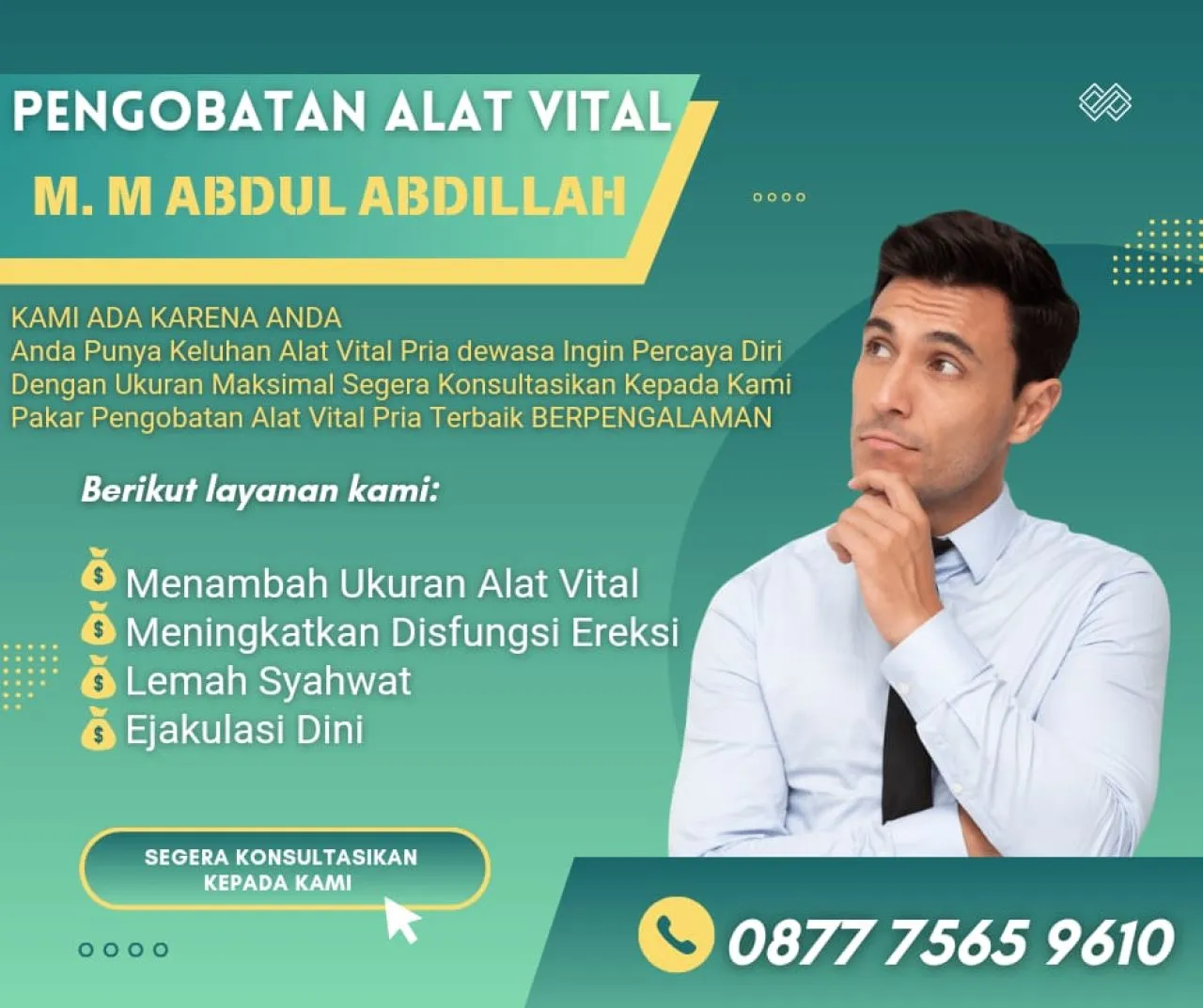 Klinik Pengobatan Alat Vital Pria di Sentul Bogor M ABDUL ABDILLAH, Hasil langsung Terbukti Ditempat