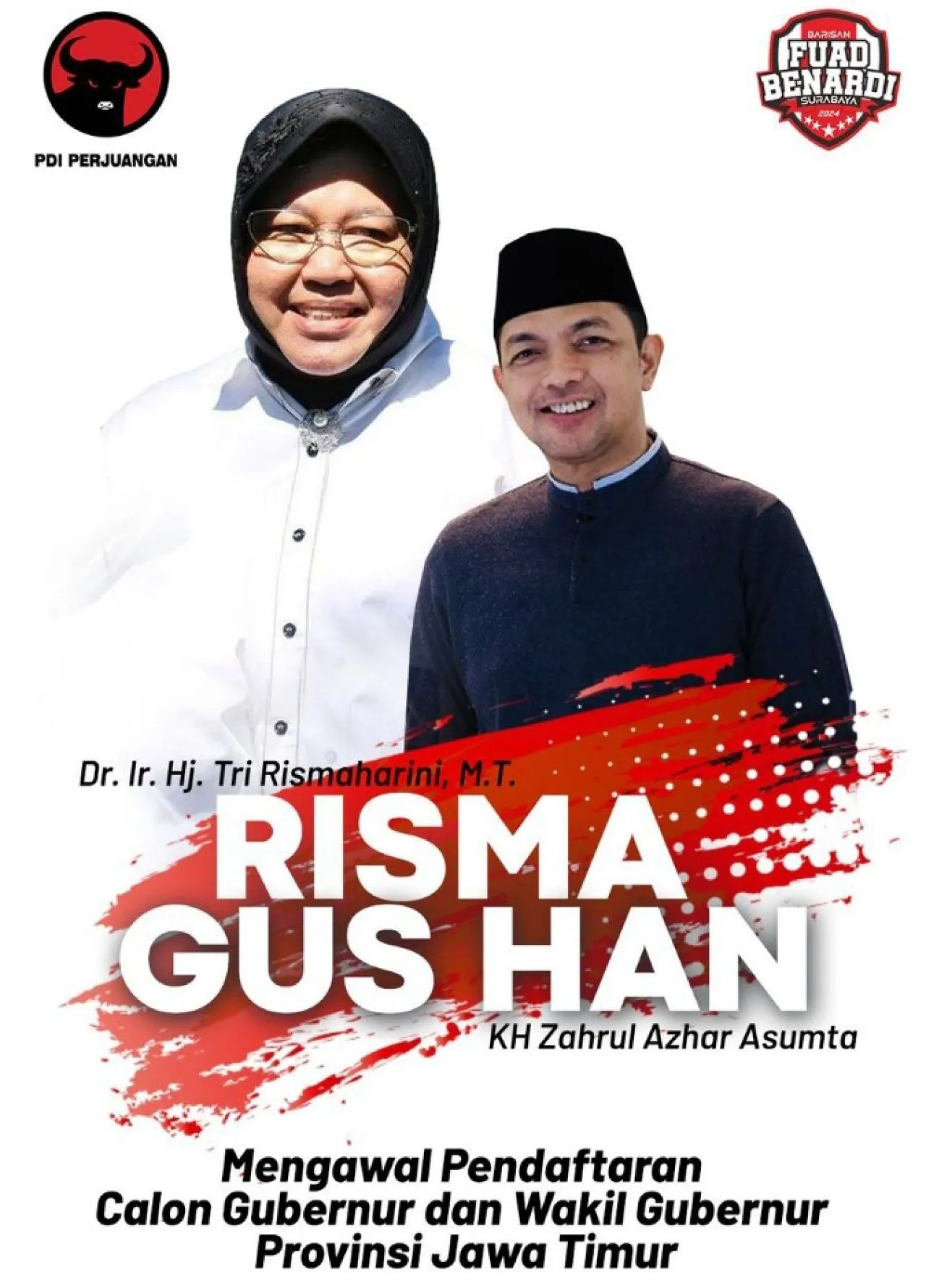 Risma-Gus Hans Dijadwalkan Daftar ke KPU Jatim, Hari Ini
